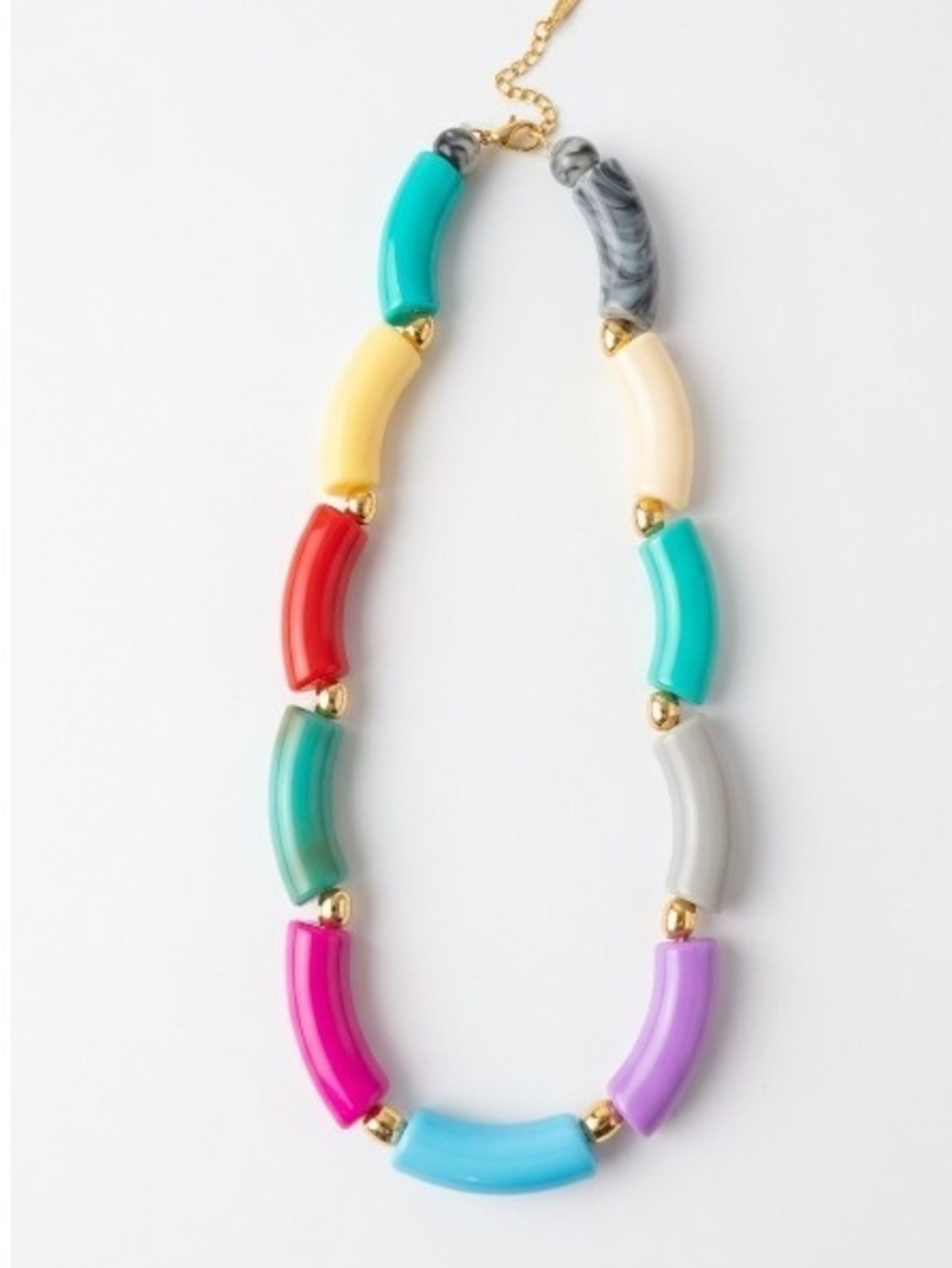 Colorful Beaded Statement Necklace - Multicolor